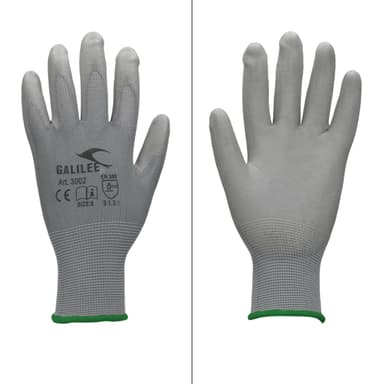 ECD Germany 1 par PU arbetshandskar, storlek 11-XXL, färg grå, mekanik handskar,