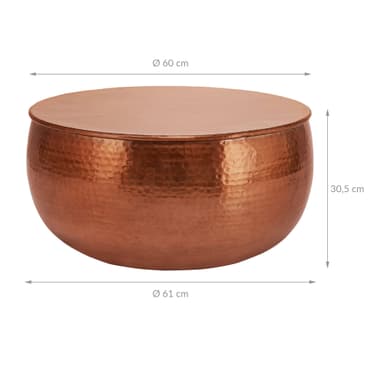 WOMO-DESIGN soffbord vardagsrumsbord soffbord aluminium Ø 60x30,5 cm koppar