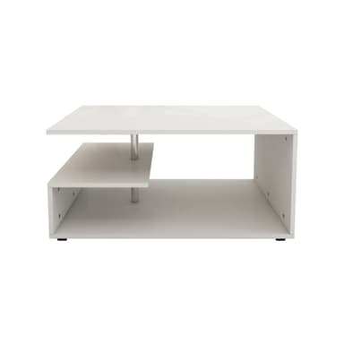 ML Design soffbord vit med metall decostang, 91x41x52,6 cm, modernt vardagsrum,