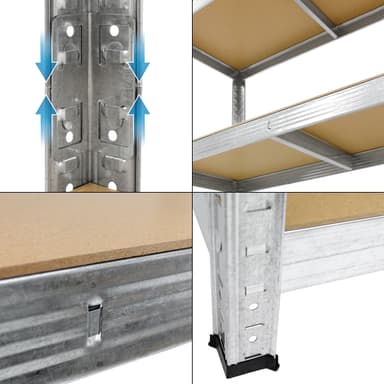 ECD Germany verkstadshylla kraftig hylla - 180x90x40 cm - galvaniserad - lastbar