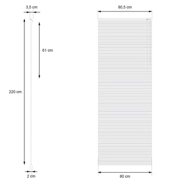 ECD Germany aluminium persienner 80 x 220 cm - silver - aluminiumlameller -
