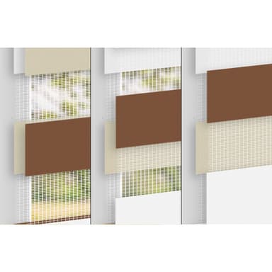 ECD Germany dubbel rullgardin 45 x 150 cm - vit-beige-brun - Klemmfix - dubbel