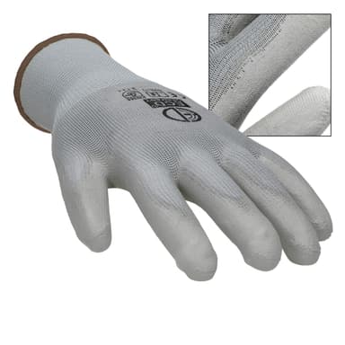 ECD 240 Germany par PU-arbete handskar, storlek 9-L, Gray, mekaniker handskar