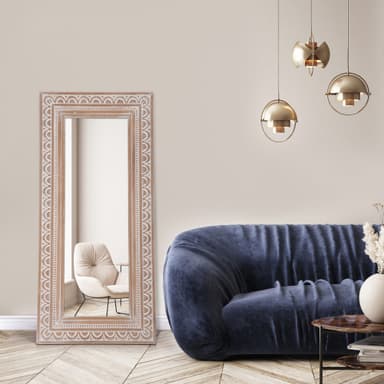Womo Design Wall Mirror Shabby Chic 75x160cm, unik, handgjord spegel med fast