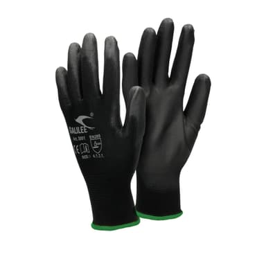 ECD Germany 1 par arbetshandskar med PU-beläggning - storlek 11-XXL - svart -