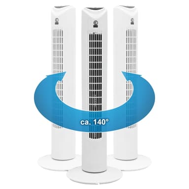 Piedestal fläkt piedestal fläkt torn fan fan fjärrkontroll 45W Vit