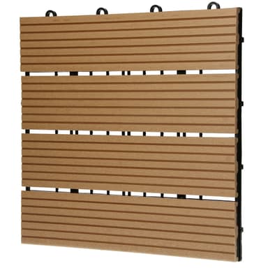 ECD Germany WPC terrassplattor 30x30 cm 33-delars set för 3m² teak i trä look