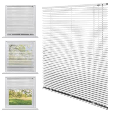 ECD Germany aluminium persienner 40 x 130 cm - Vit - aluminiumlameller -