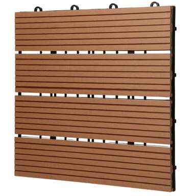 ECD Germany WPC terrassplattor 30x30 cm 11er besparingssats för 1m² ljusbrun i