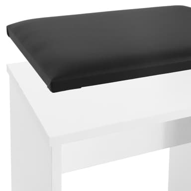 Klädbord med spegel inkl. pall 60x40x122 cm Vit MDF ML-Design