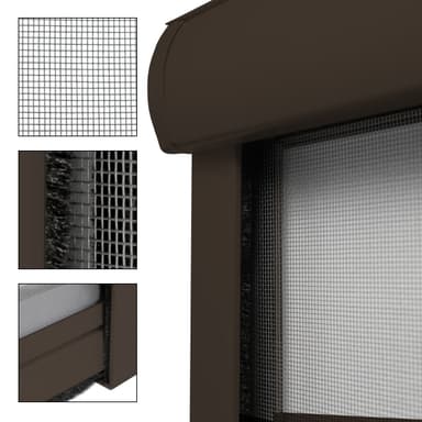 Myggnät insektsnät Rullgardin aluminiumram rullgardin terminal 160x160cm