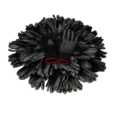 ECD Germany 24 par arbetshandskar med PU-beläggning - storlek 7-S - svart -