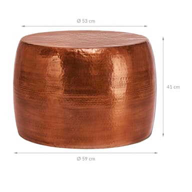 WOMO-DESIGN soffbord vardagsrumsbord soffbord aluminium Ø 53x41 cm koppar