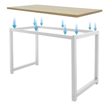 ML-Design skrivbord datorbord 120x60x74,5 cm trä ek och vitt med robust