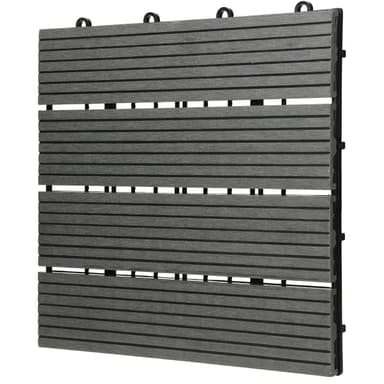 ECD Germany WPC terrassplattor 30x30 cm 11er besparingssats för 1m² antracit i