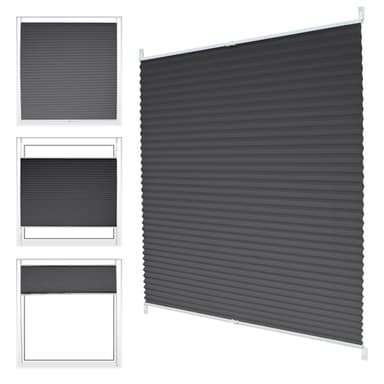 ECD Germany veckade persienner Klemmfix utan att borra 90x200 cm mörkgrå