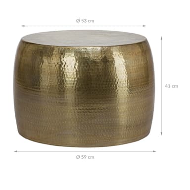 WOMO-DESIGN soffbord soffbord soffbord aluminium Ø 53x41 cm guld