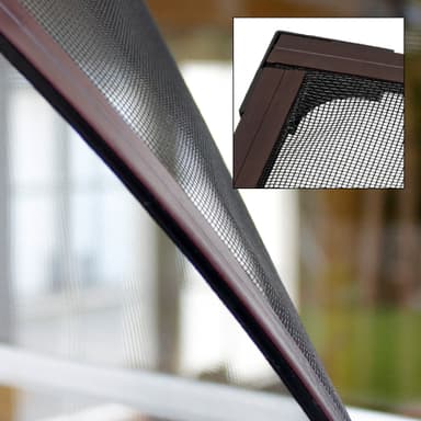 Myggnät magnetisk ram insekt utan att borra magnet Svart 130x150 cm