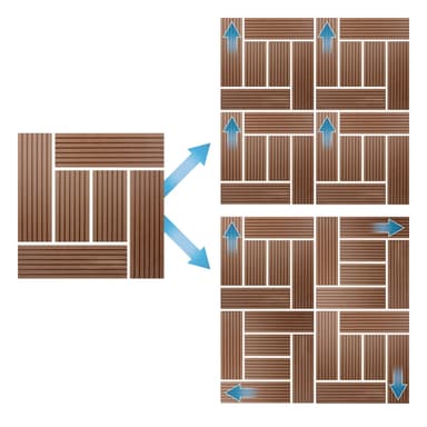 ECD Germany WPC terrassplattor 30x30 cm besparingssats om 33 för 3m² ljusbrunt