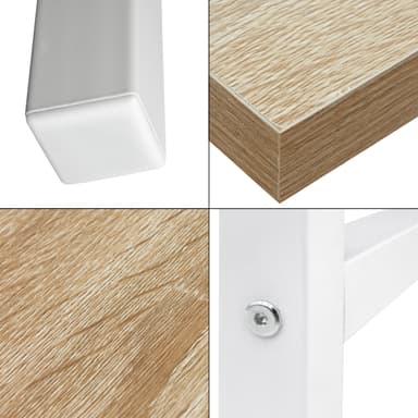 ML-Design skrivbord datorbord 120x60x74,5 cm trä ek och vitt med robust