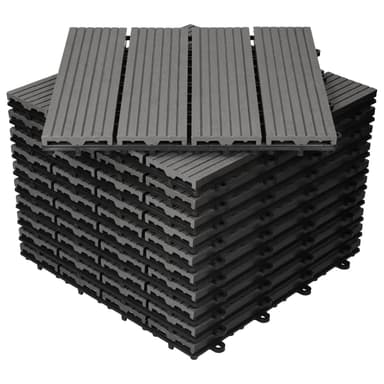 ECD Germany WPC terrassplattor 30x30 cm 11er besparingssats för 1m² antracit i