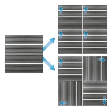 ECD Germany WPC terrassplattor 30x30 cm 11er besparingssats för 1m² antracit i