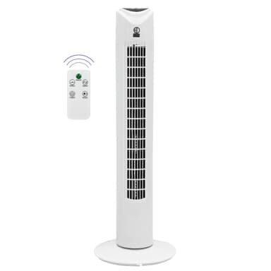 Piedestal fläkt piedestal fläkt torn fan fan fjärrkontroll 45W Vit