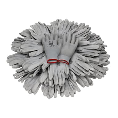 ECD 120 Germany par PU-arbete handskar, storlek 7-S, Gray, mekaniker handskar