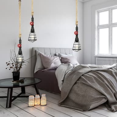 ECD Germany hängande lampa 1-flamma hängande lampa E27 uttag med 1x LED-lampa 4W