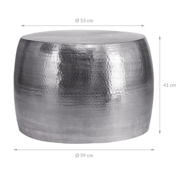 WOMO-DESIGN soffbord vardagsrumsbord soffbord aluminium Ø 53x41 cm silver