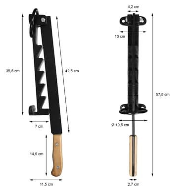 Handen vedklyvar kläm trä diameter splitter Scheppach gjutjärn skala