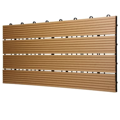 ECD Germany WPC terrassplattor 60x30 cm 28-delars set för 5m² teak i trä leta