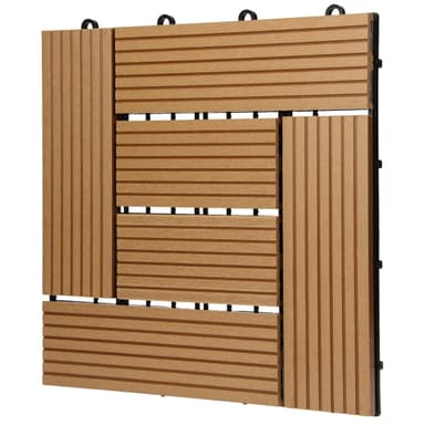 ECD Germany WPC terrassplattor 30 x 30 cm 22-delars besparingssats för 2m ²