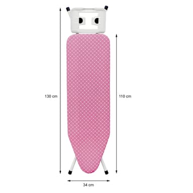 Strykbräda bord med fäste fack 110 x 34cm Pink med glitter och diamanter