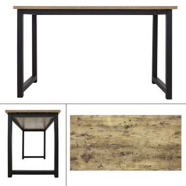 ML-Design skrivbord med en modern design, 120x60x75 cm, Natural Black, metallram