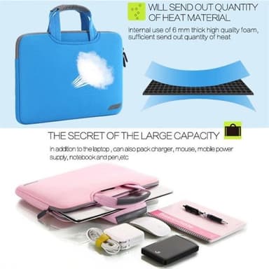 Hård Laptopväska med handtag 15,4"" - Rosa