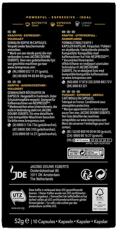 L'Or Ristretto 11 kaffekapslar (10 st)
