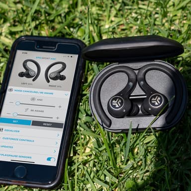JLab Epic Air Sport ANC true wireless in ear-hörlurar (svarta)