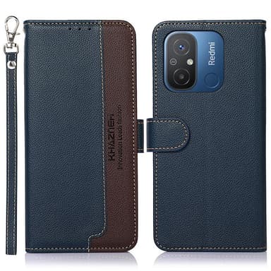 KHAZNEH Plånboksfodral till Xiaomi Redmi 12C - Blå/Brun