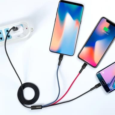XO NB54, 3i1 USB - Lightning, USB-C, microUSB Laddkabel (3A) 1,2m