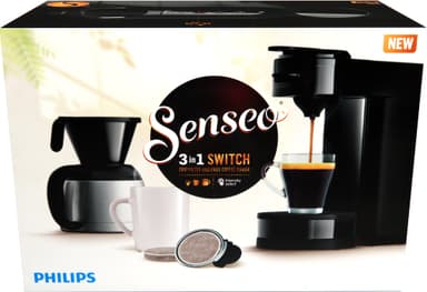 Senseo Switch pod- och filterkaffebryggare HD6594/60 (svart)