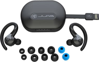 JLab Epic Air Sport ANC true wireless in ear-hörlurar (svarta)