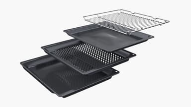 Bosch Serie 8 Inbyggnadsugn med mikro och ånga HNG978QB1 (Svart)