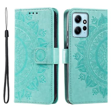 SKALO Xiaomi Redmi Note 12 4G Mandala Plånboksfodral - Turkos