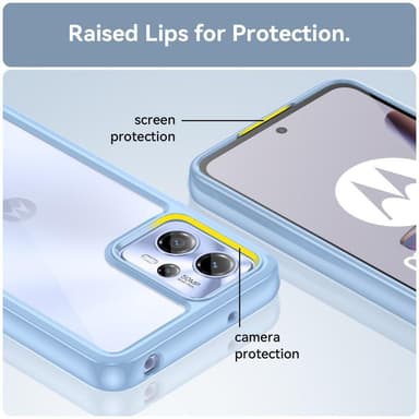 SKALO Motorola Moto G23 4G Transparent TPU Bumper Skal - Blå