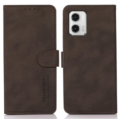SKALO Motorola Moto G73 5G KHAZNEH Plånboksfodral i PU-Läder - Brun