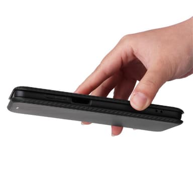 SKALO Motorola Moto G23 4G Carbon Fiber Plånboksfodral - Svart