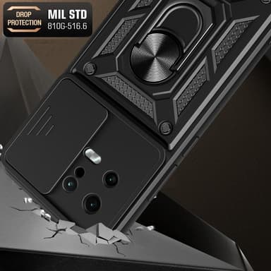 SKALO Xiaomi 13 5G Armor Hybrid Metallring Kameraslider - Blå