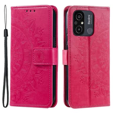 SKALO Xiaomi Redmi 12C 4G Mandala Plånboksfodral - Cerise