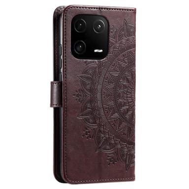 SKALO Xiaomi 13 5G Mandala Plånboksfodral - Brun